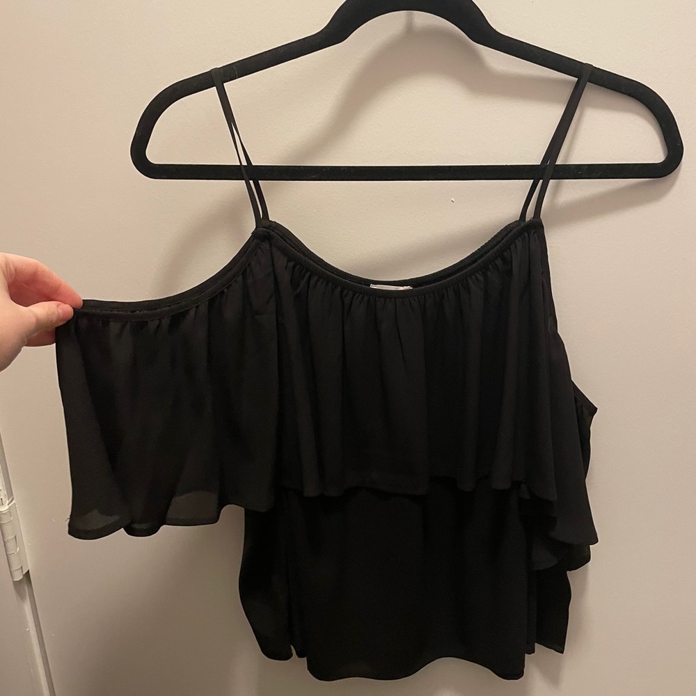 black lush cold shoulder top